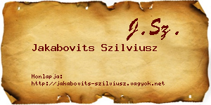 Jakabovits Szilviusz névjegykártya