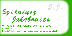 szilviusz jakabovits business card